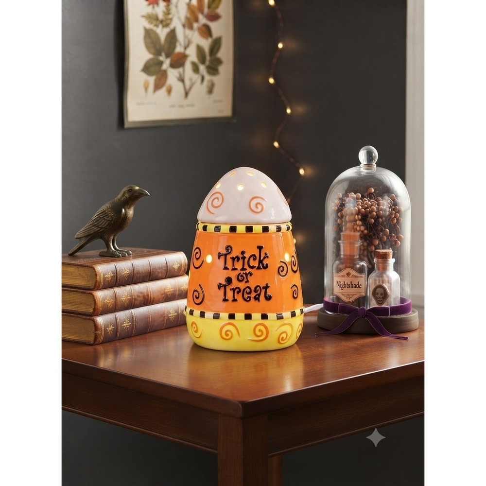 Scentsy Candy Corn Wax Warmer Trick or Treat Ceramic Halloween Whimsy Retro Gift